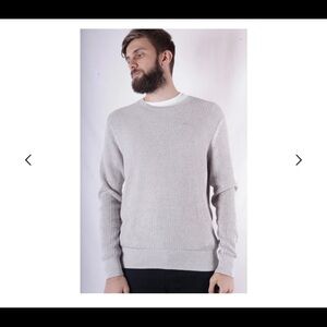All Saints Beige Metz Long Sleeve Crewneck Sweater